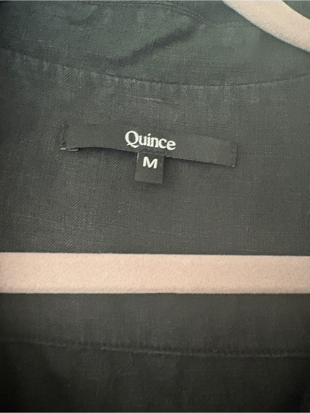 Quince 100% European Linen Button Front Dress Black Medium - Picture 4 of 6